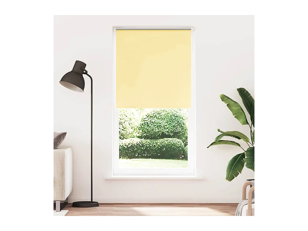 Store enrouleur occultant jaune largeur du tissu 110,7 cm
