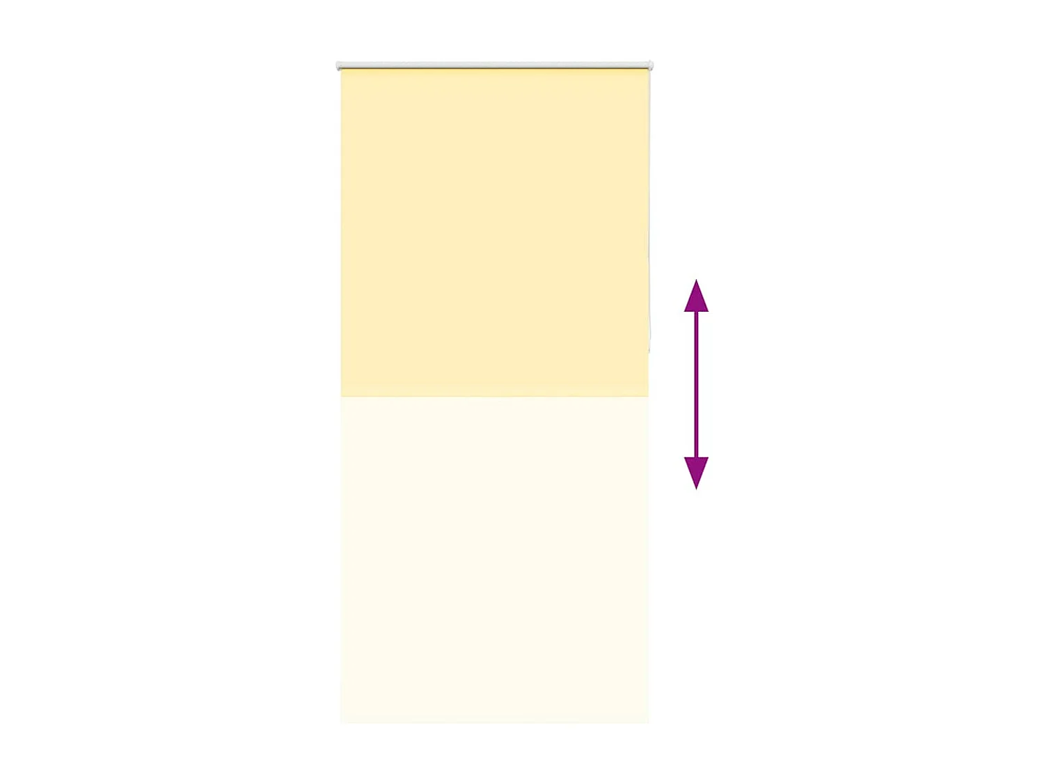 Store enrouleur occultant jaune largeur du tissu 110,7 cm