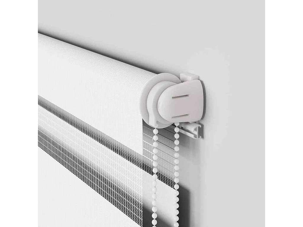 Estor cebra blanco 40x230 cm tejido ancho 35,9 cm poliéster