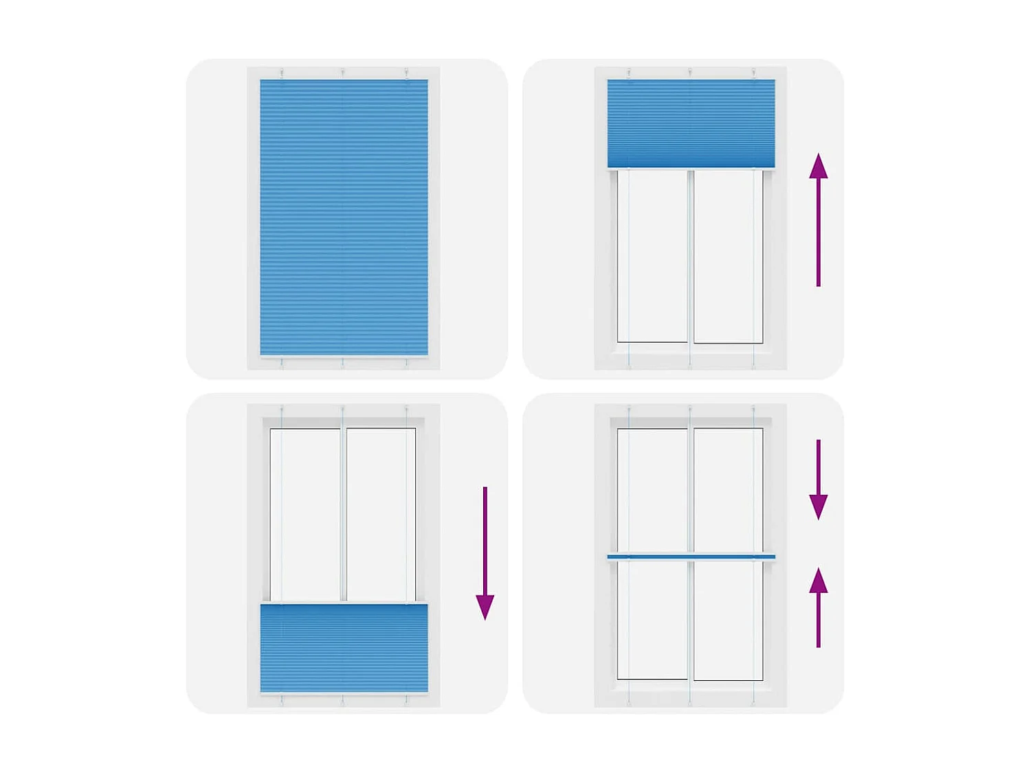 Store plissé bleu 120x200 cm largeur du tissu 119,4cm polyester