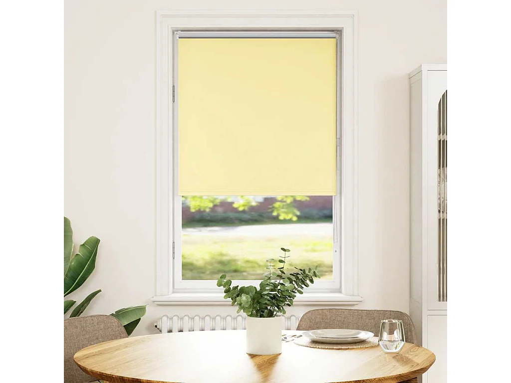 Store enrouleur occultant jaune largeur du tissu 60,7 cm