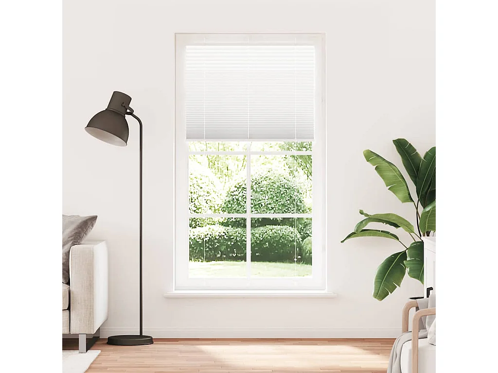 Store plissé blanc 105x200cm largeur du tissu 104,4cm polyester