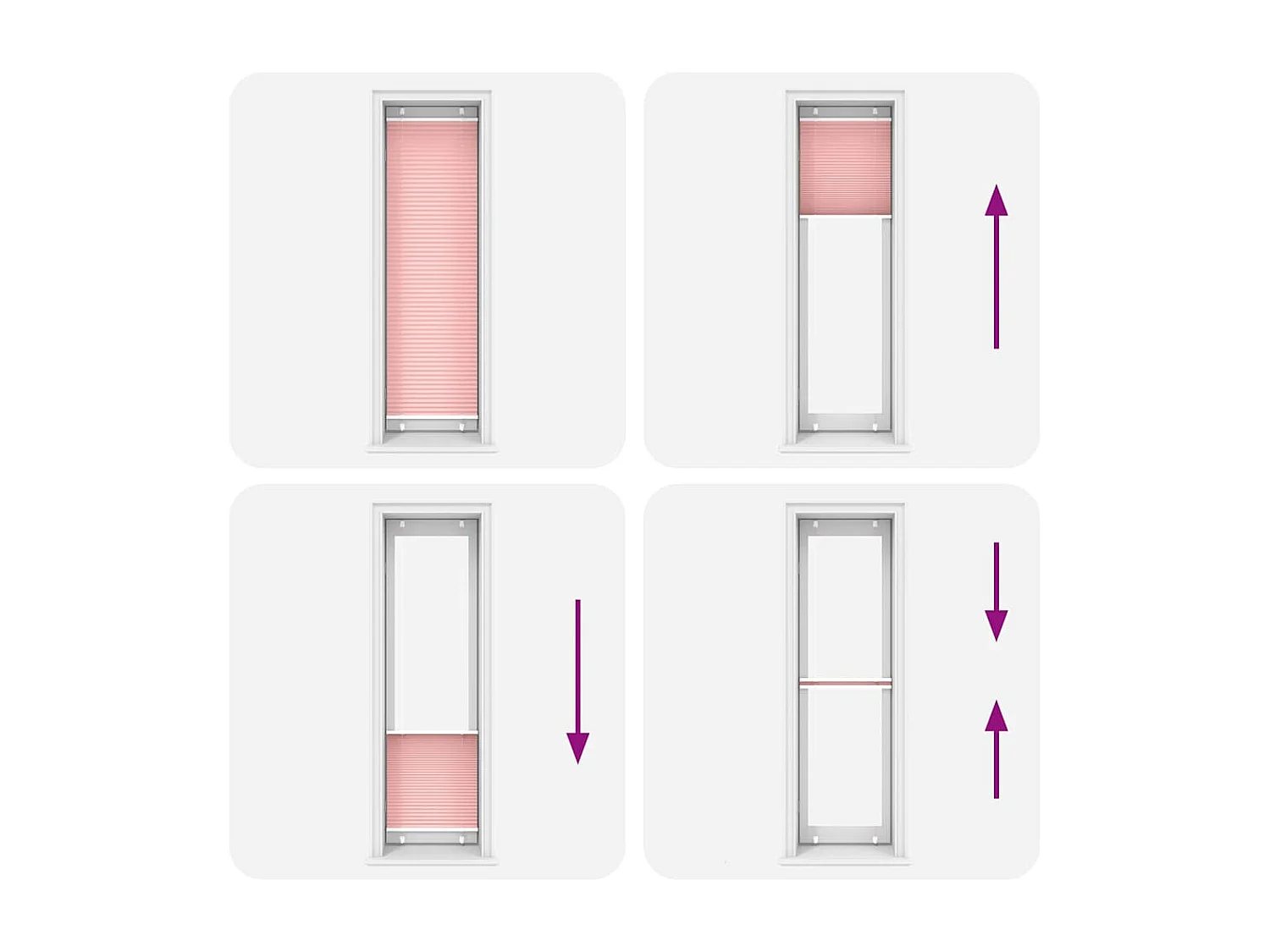 Estor Plisado rosa 55x200 cm Tela Ancho 54,4 cm Poliéster