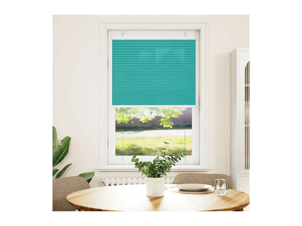 Store plissé vert pétrole 70x100 cm largeur du tissu 69,4 cm