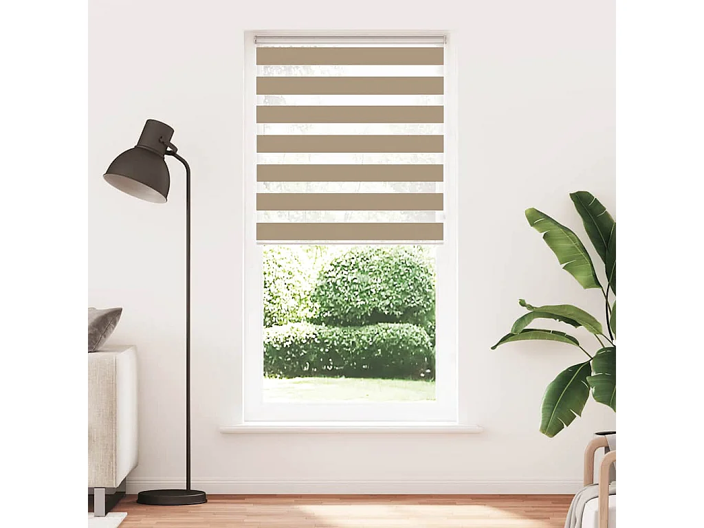 Zebra Blind 105x200 cm stofbreedte 100,9 cm polyester zandbruin