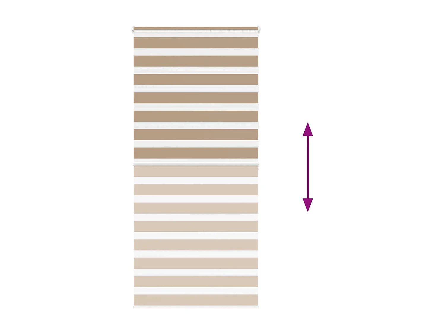 Store zèbre marron sable largeur du tissu 100,9 cm polyester