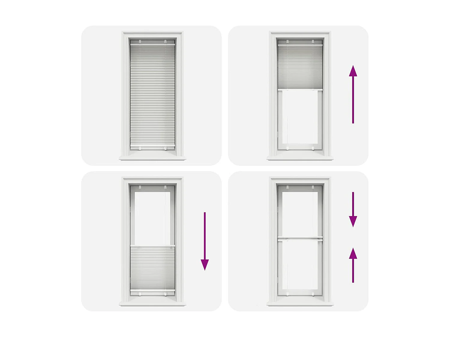 Cinzento Luz Plissada Cega 55x150 cm Largura Tecido 54,4 cm