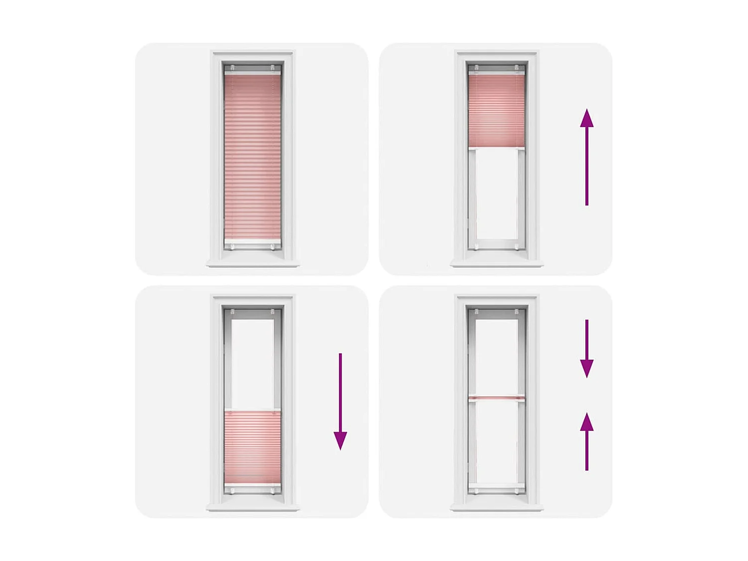 Estor Plisado rosa 45x100 cm Tela Ancho 44,4 cm Poliéster