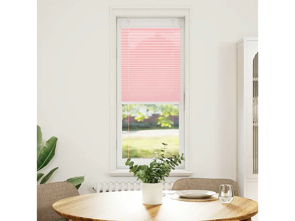 Store plissé rose 45x100 cm largeur du tissu 44,4 cm polyester