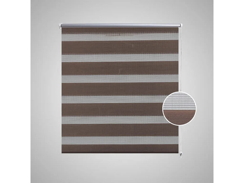 Estore de rolo 40 x 100 cm, linhas de zebra / Café