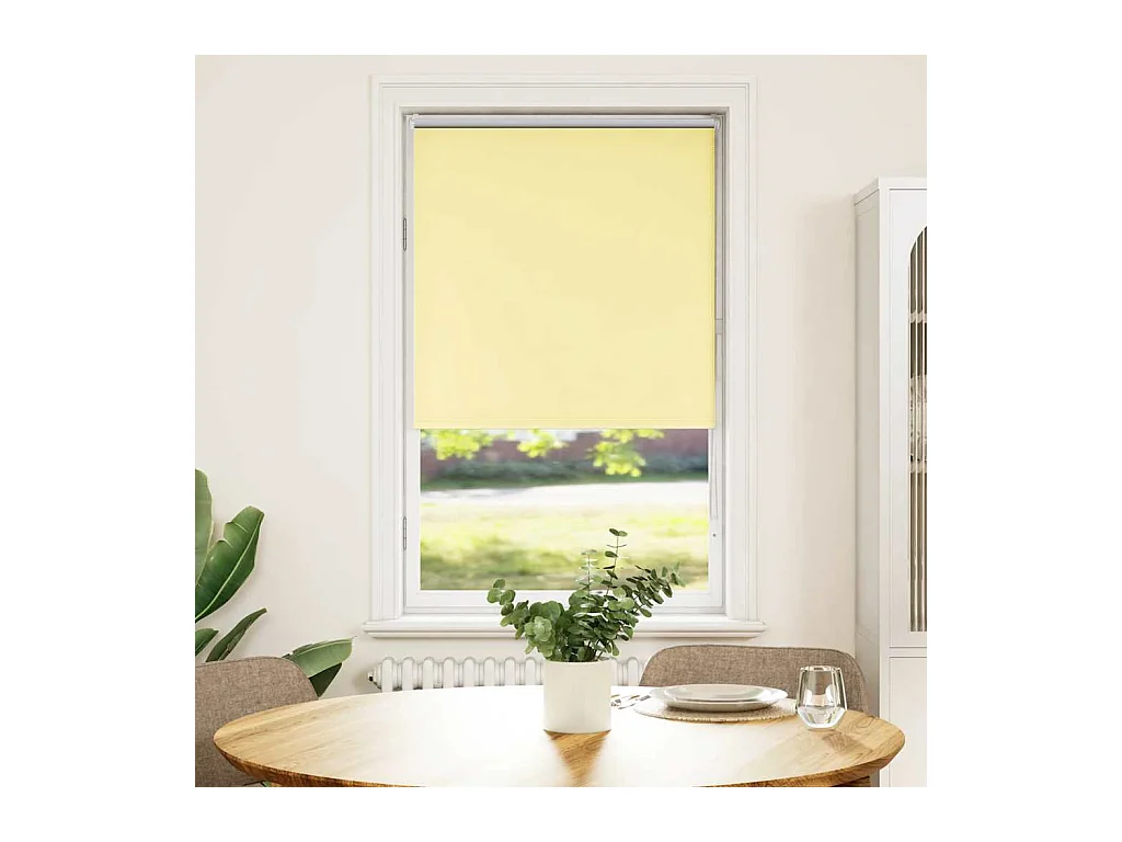 Store enrouleur occultant jaune largeur du tissu 75,7 cm
