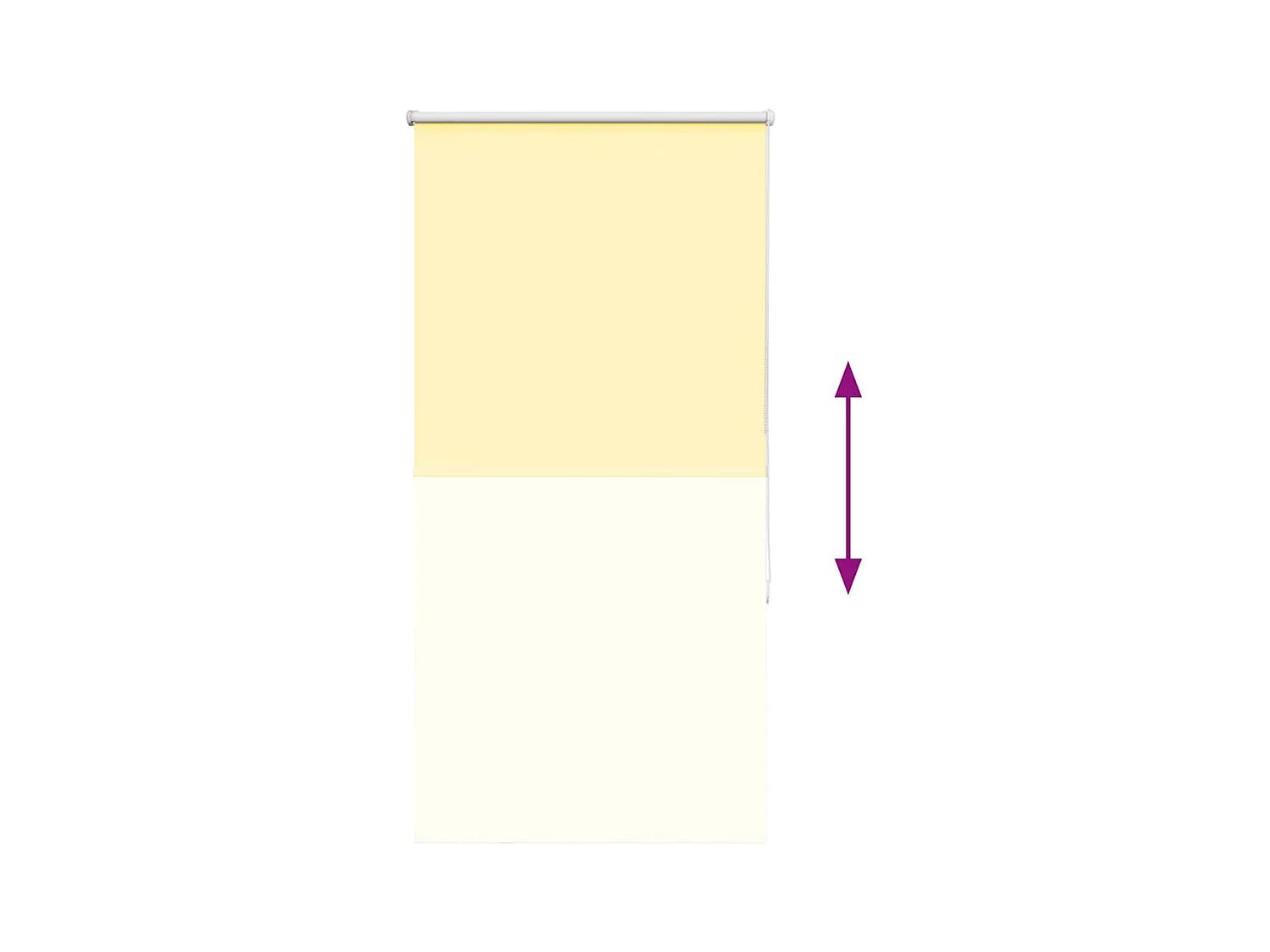 Store enrouleur occultant jaune largeur du tissu 75,7 cm