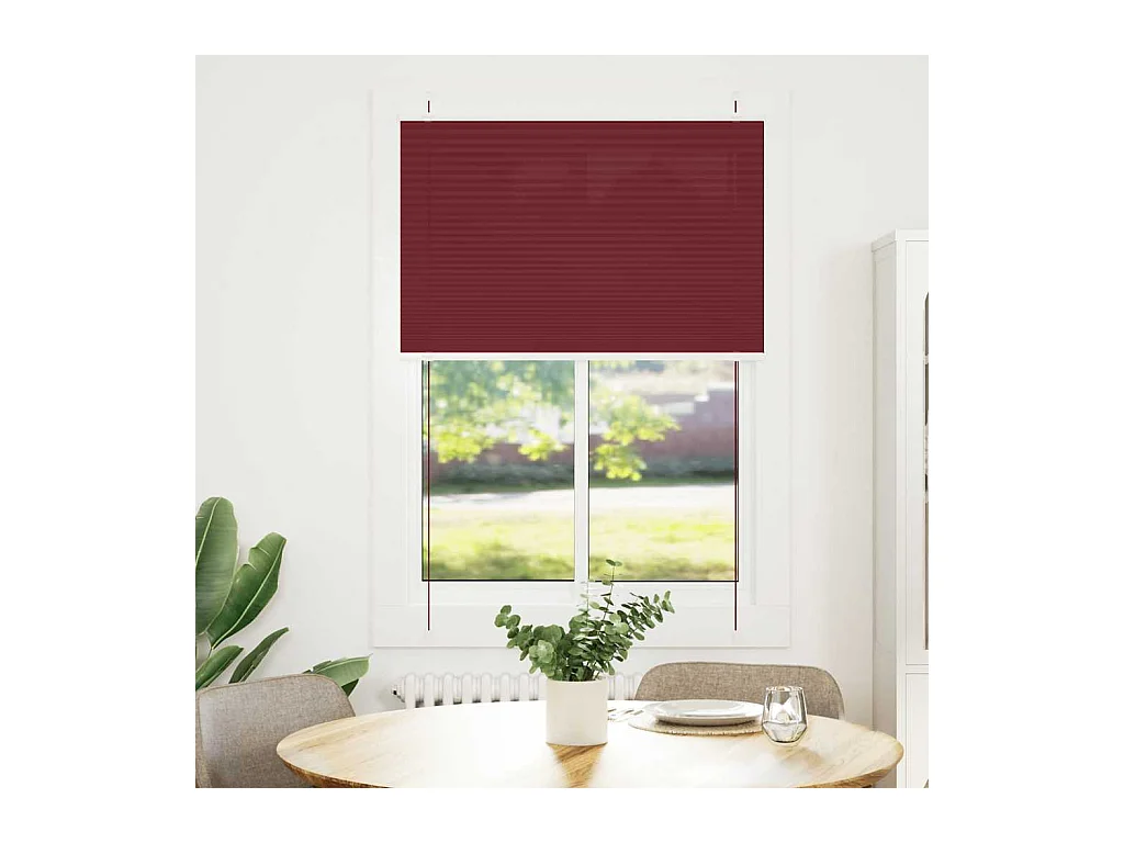 Store plissé rouge bordeaux 95x100 cm largeur du tissu 94,4 cm