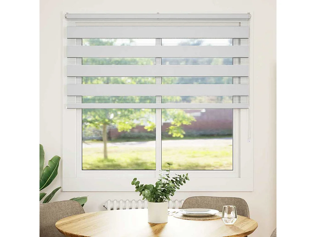 Zebra Blind 150x100 cm stofbreedte 145,9 cm polyester wit