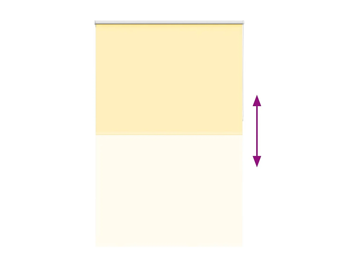 Store enrouleur occultant jaune largeur du tissu 151,6 cm