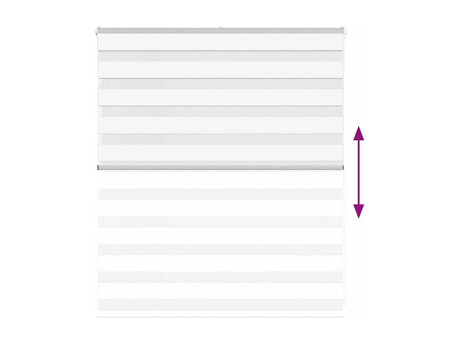 Store zèbre blanc 125x100 cm largeur du tissu 120,9cm polyester