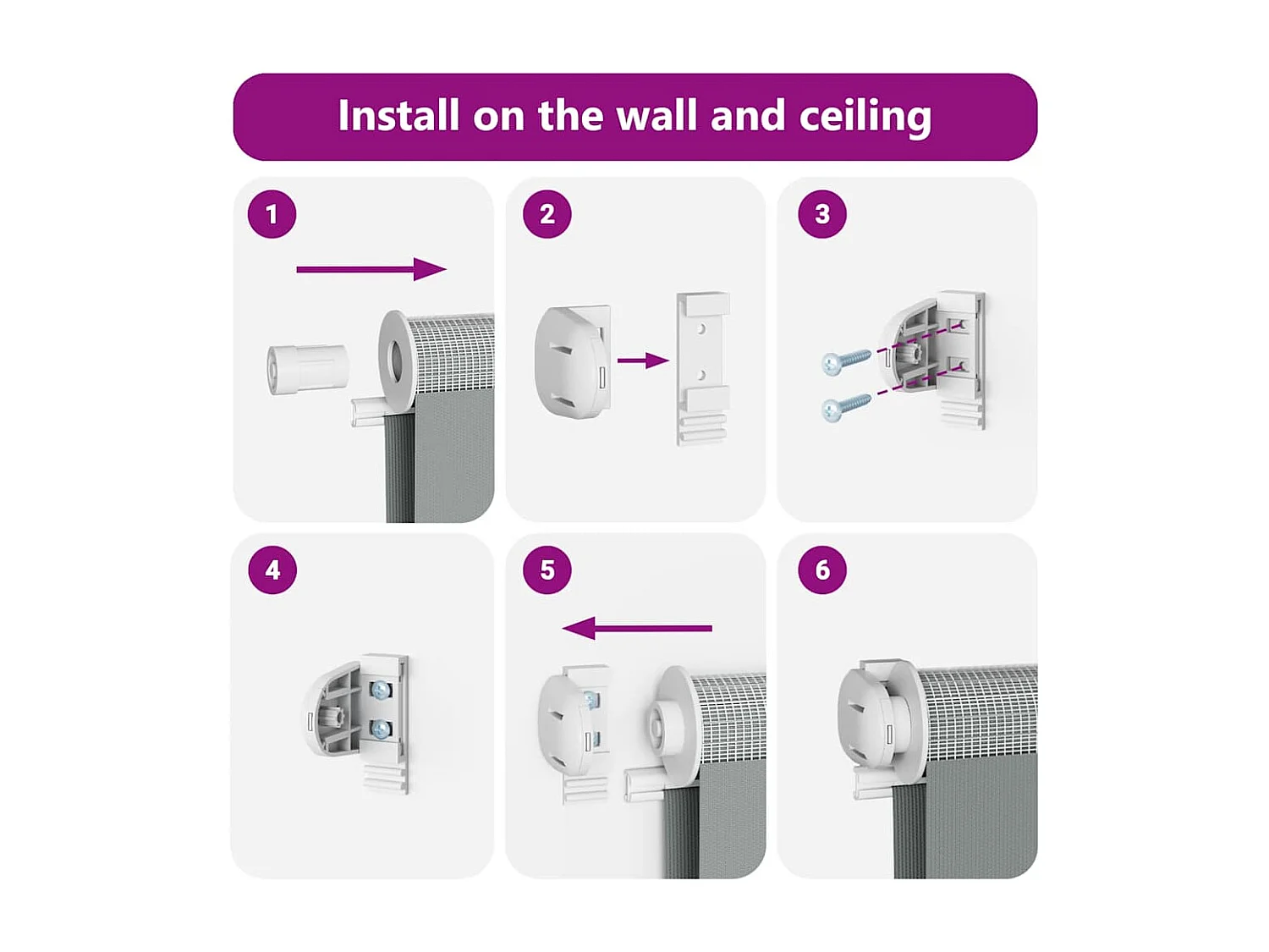 Store zèbre blanc 125x100 cm largeur du tissu 120,9cm polyester