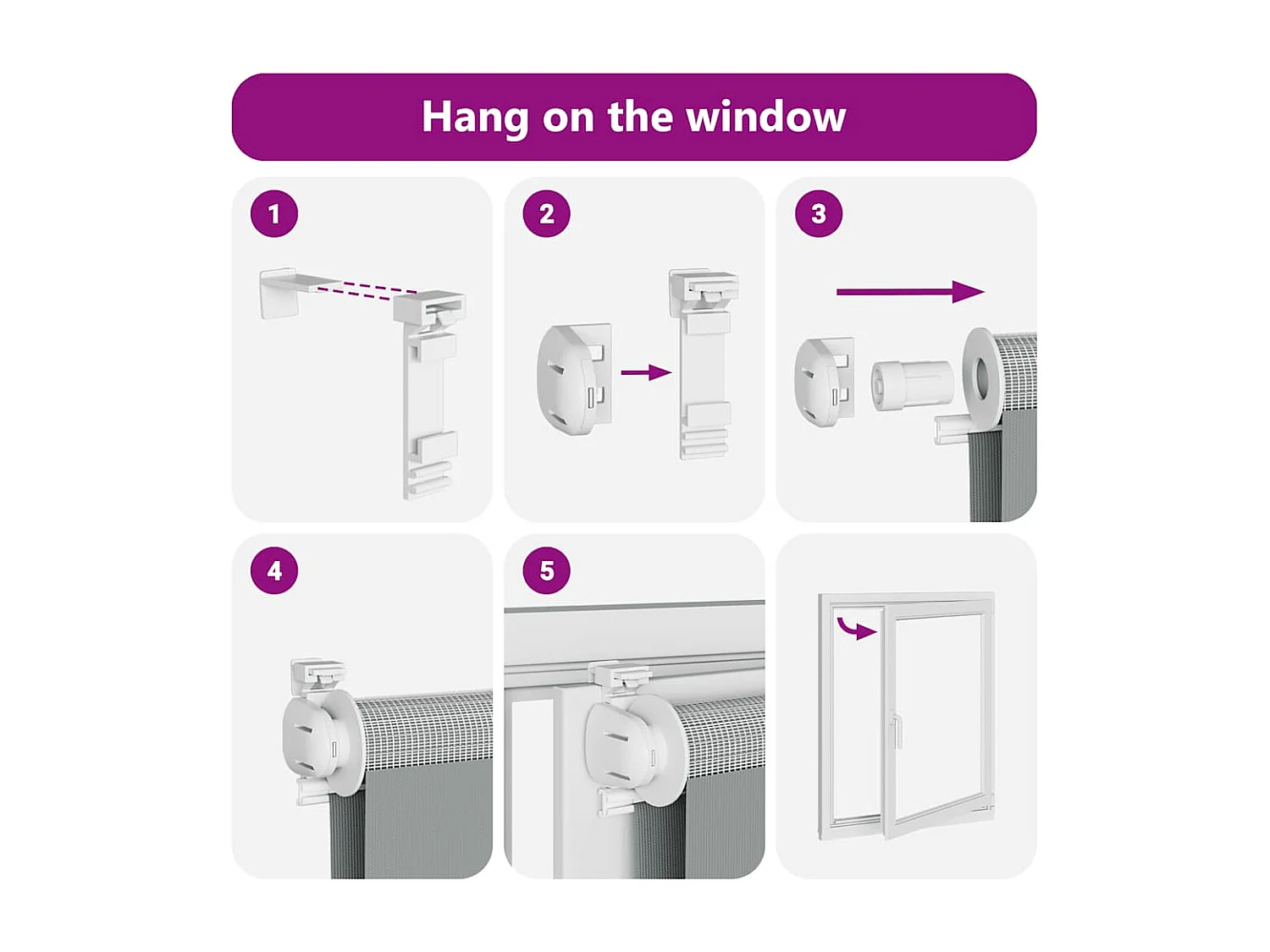 Store zèbre blanc 125x100 cm largeur du tissu 120,9cm polyester