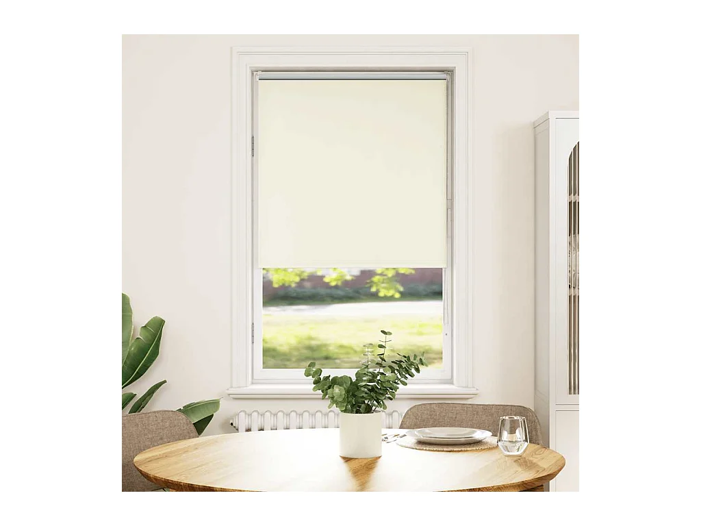 Store enrouleur occultant blanc cassé 65x130cm largeur du tissu