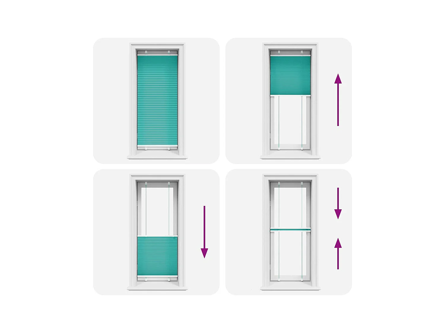 Store plissé vert pétrole 55x100 cm largeur du tissu 54,4 cm