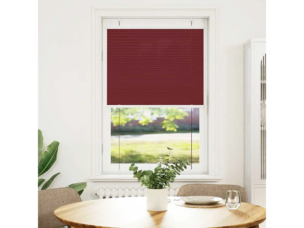 Plissé rolgordijn 80x100 cm stofbreedte 79,4 cm bordeauxrood
