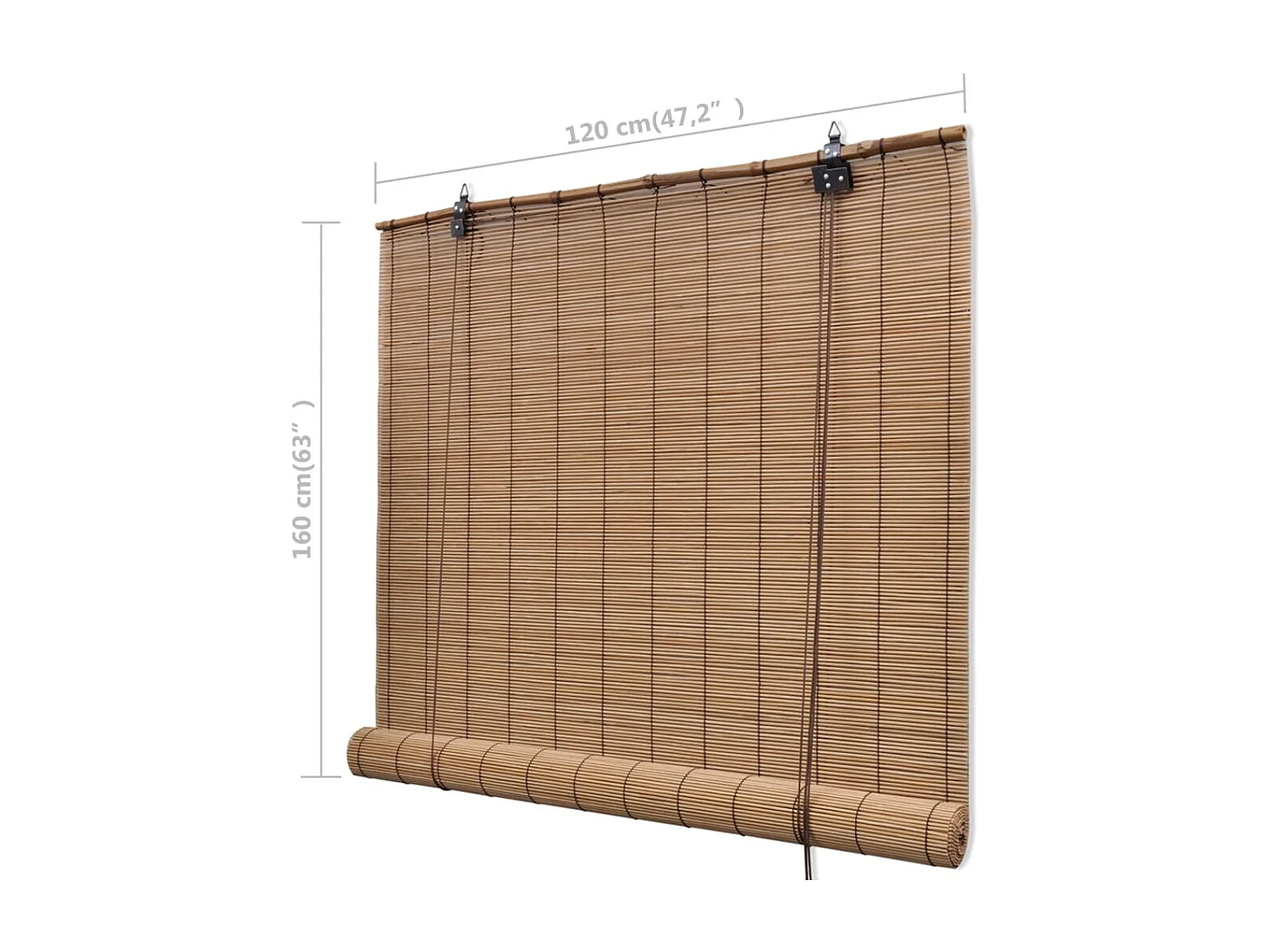 Rolgordijn 120x160 cm bamboe bruin