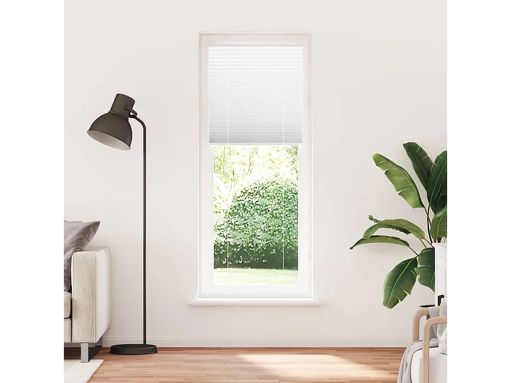 Store plissé blanc 75x200 cm largeur du tissu 74,4 cm polyester