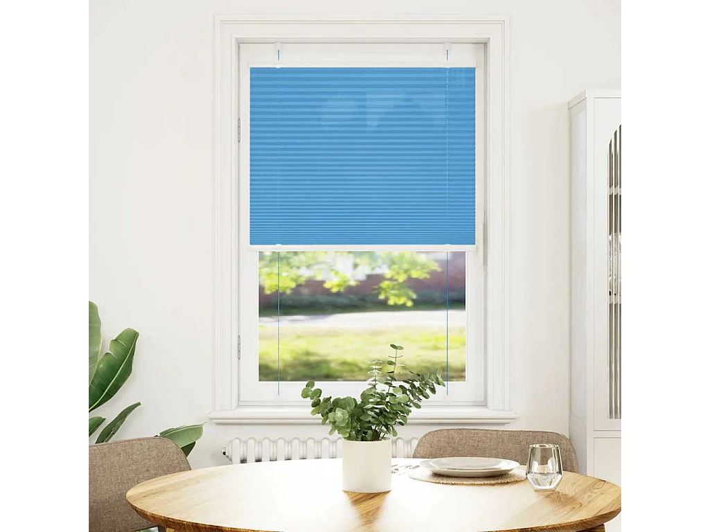 Plissé rolgordijn 80x150 cm stofbreedte 79,4 cm polyester blauw