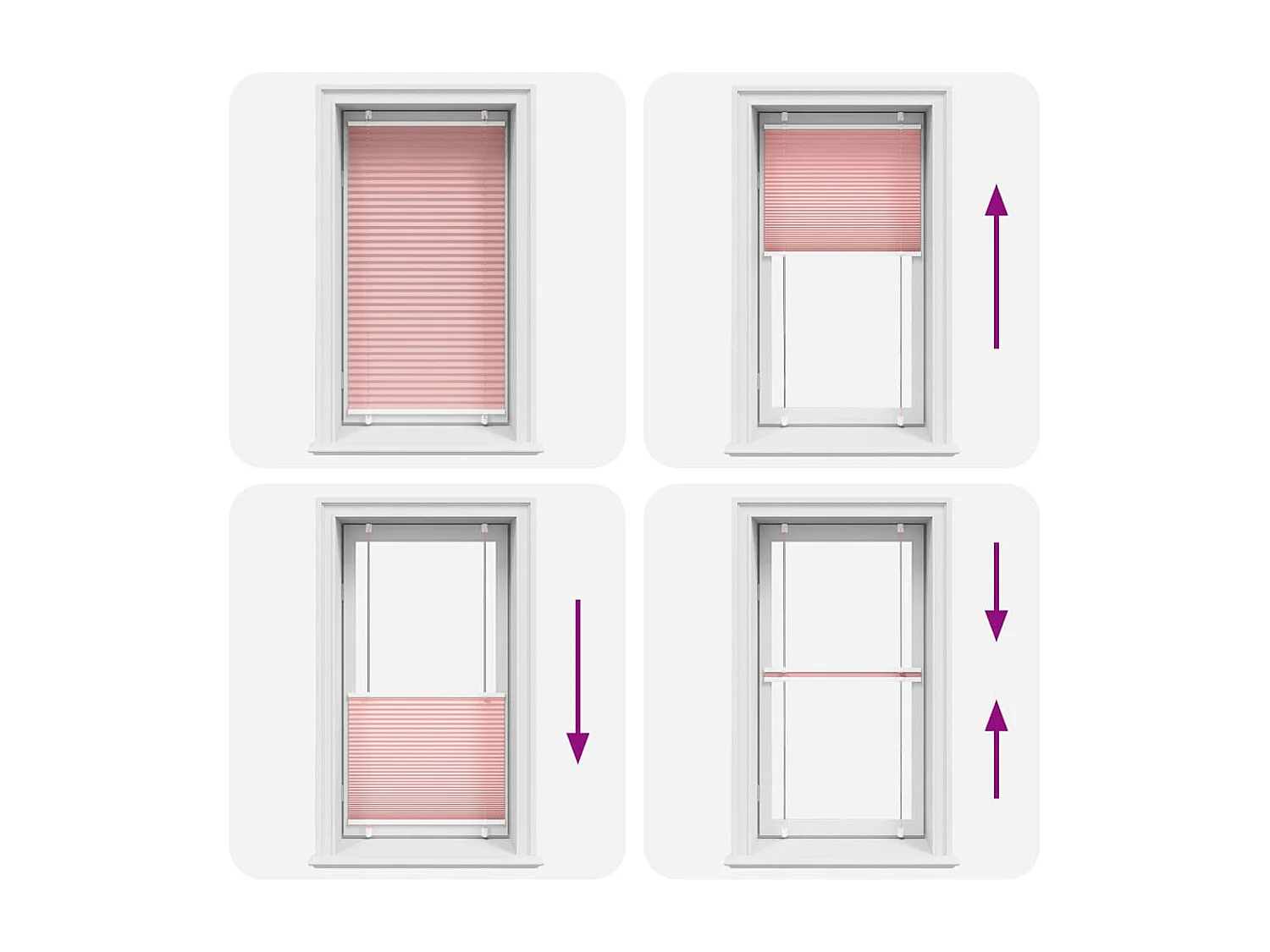 Estor Plisado rosa 70x100 cm Tela Ancho 69,4 cm Poliéster