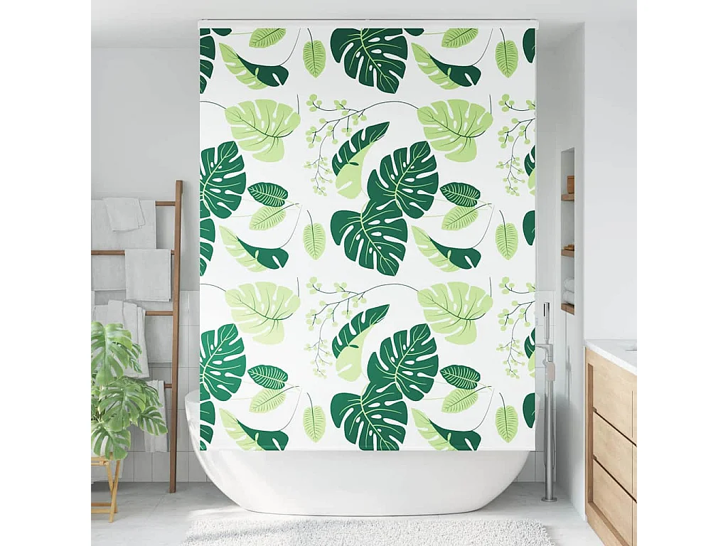 Store enrouleur de douche avec cassette largeur du tissu 146 cm