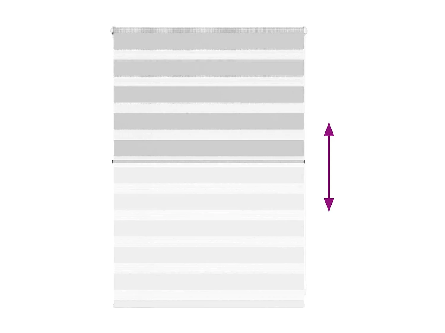 Zebra rolgordijn 100x100 cm stofbreedte 95,9 cm lichtgrijs