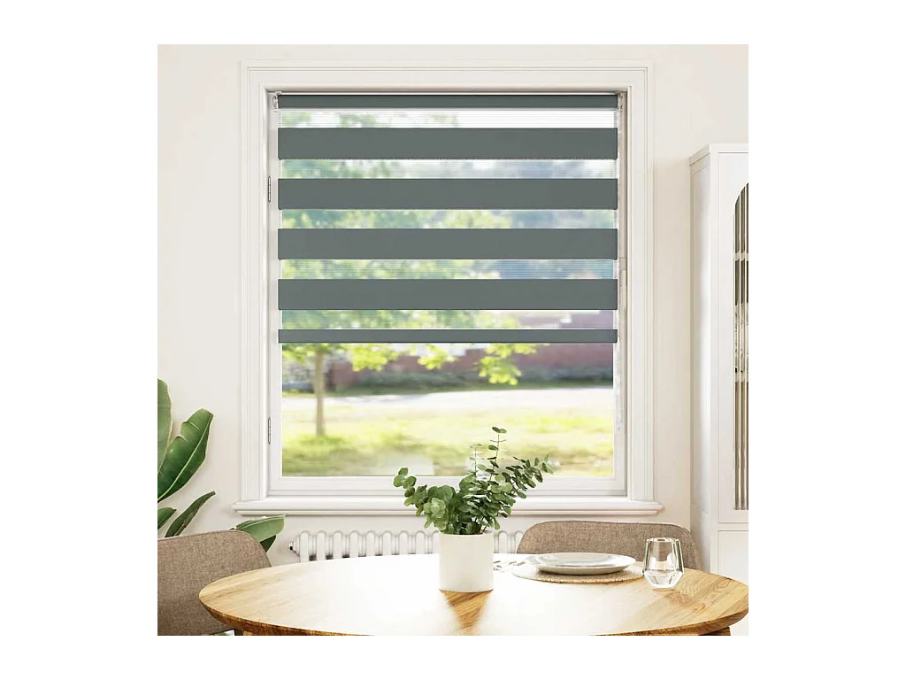 Store zèbre gris foncé largeur du tissu 110,9 cm polyester