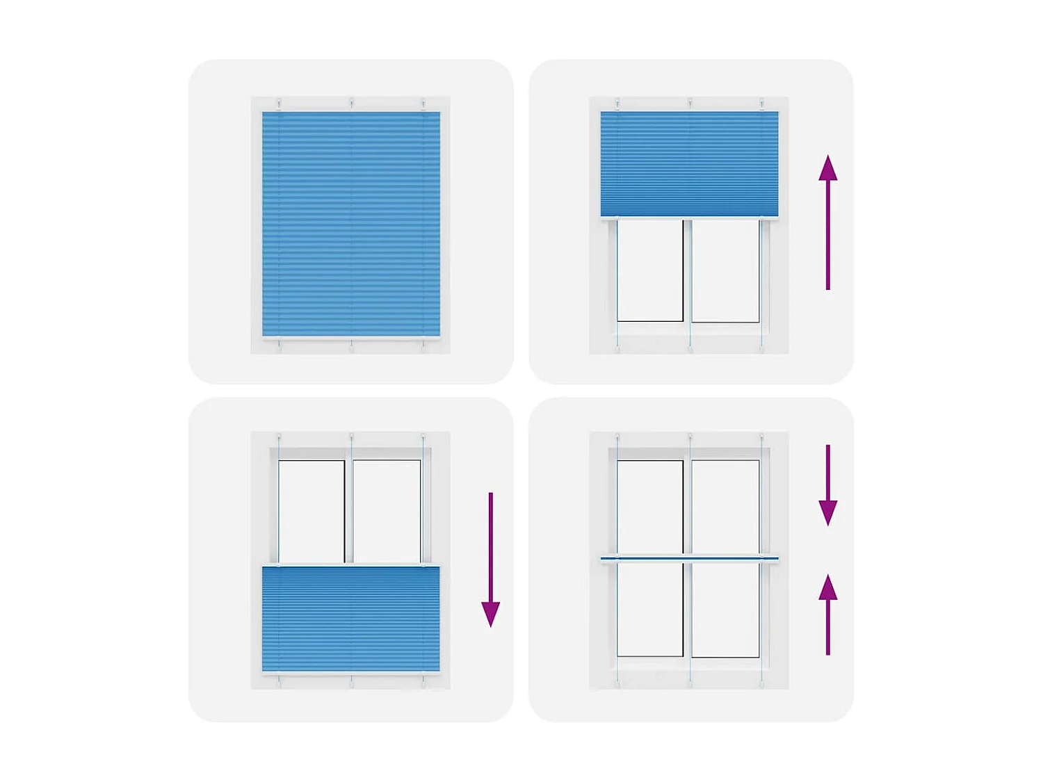 Store plissé bleu 110x100 cm largeur du tissu 109,4cm polyester