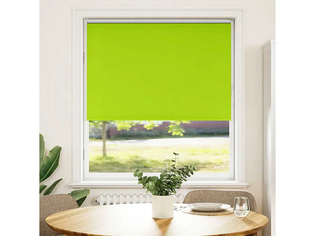 Estor Enrollable Opaco hojas verde 100x150 cm Tela Ancho 95,7cm