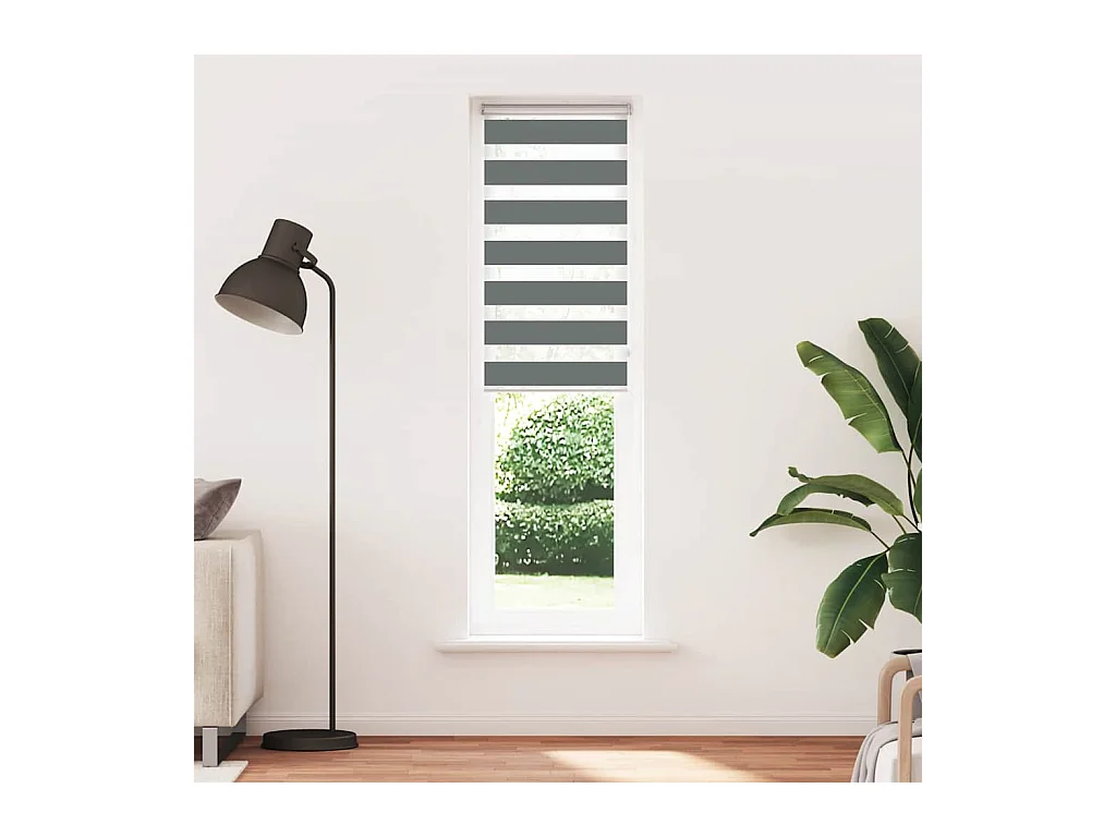 Store zèbre gris foncé largeur du tissu 55,9 cm polyester