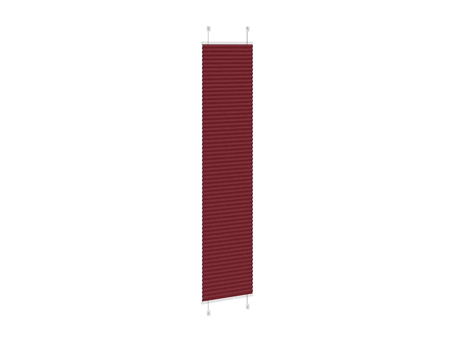 Store plissé rouge bordeaux 45x200 cm largeur du tissu 44,4 cm