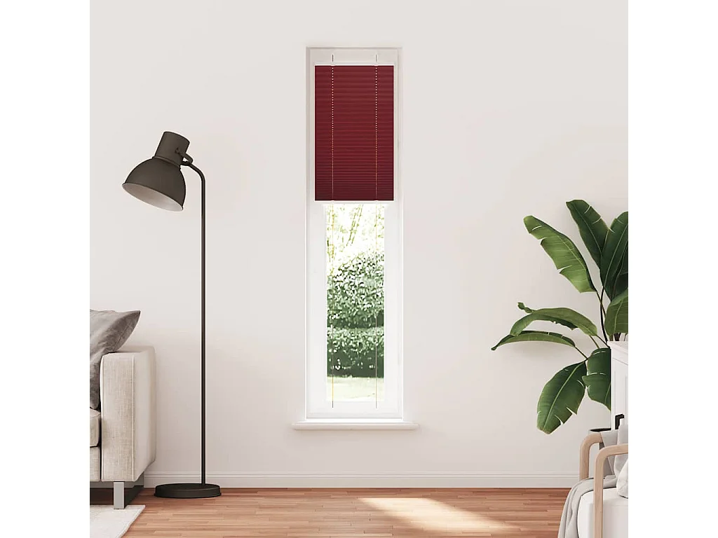 Plissado Cego Bordéus Vermelho 45x200 cm Largura Tecido