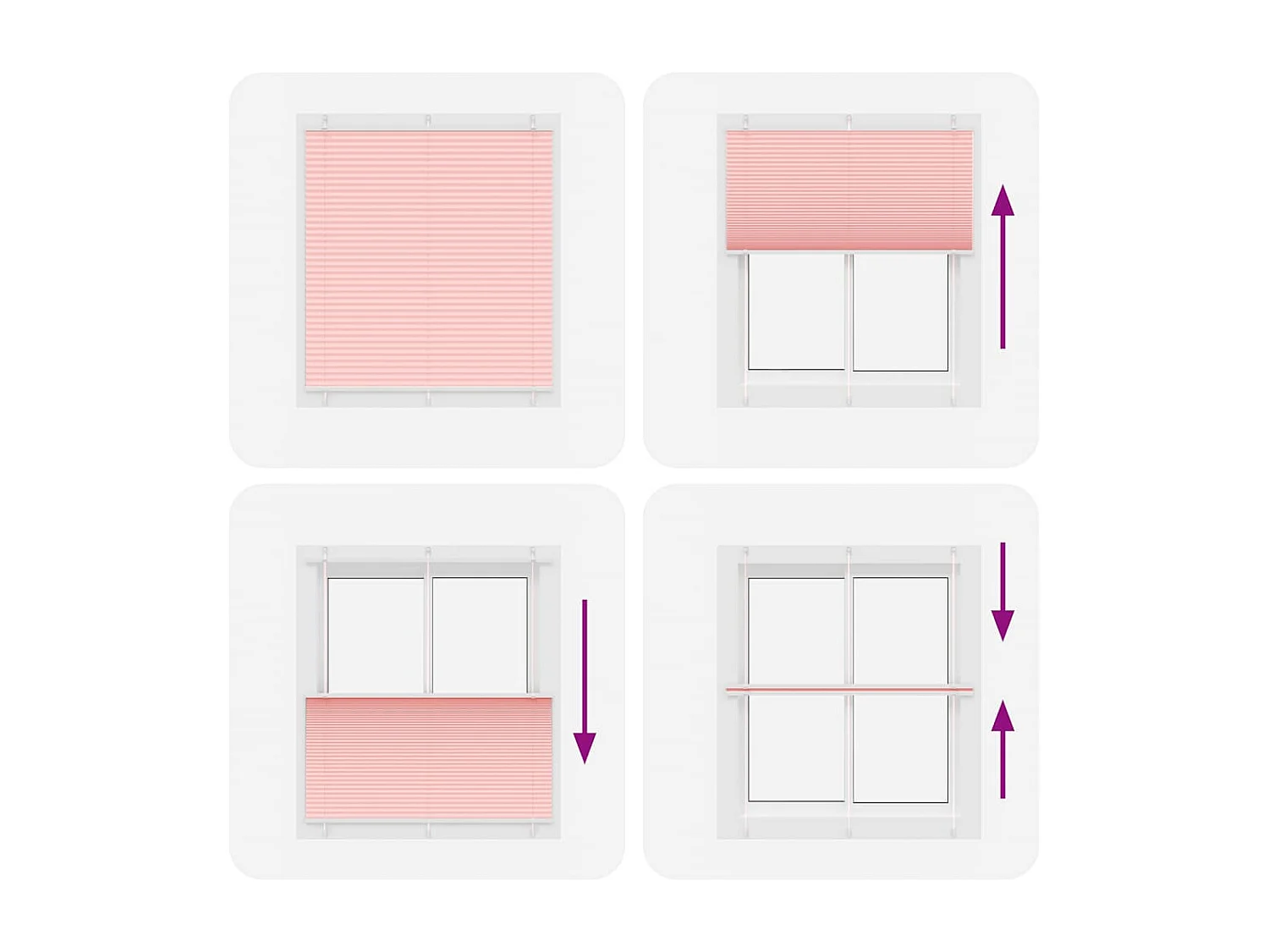 Store plissé rose 120x100 cm largeur du tissu 119,4cm polyester