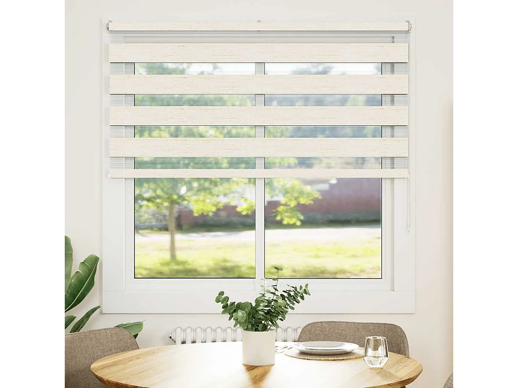 Zebra rolgordijn 140x150 cm stofbreedte 135,9cm marmerbeige