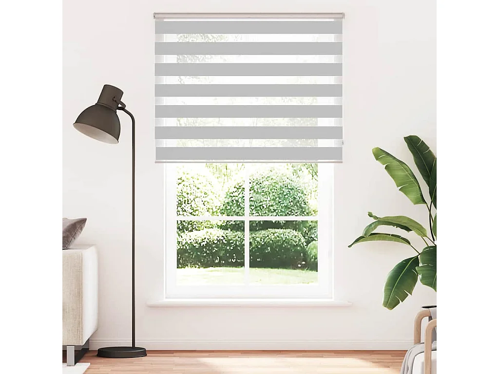Estor cebra gris claro 150x230cm tejido ancho 145,9cm poliéster