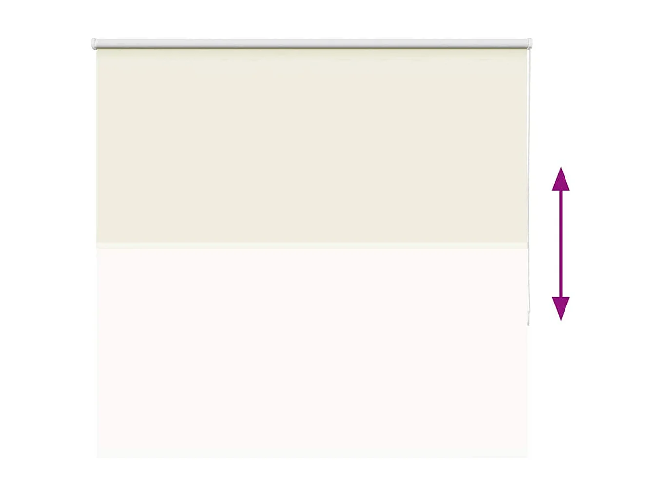 Store enrouleur occultant blanc cassé 155x150 cm largeur tissu