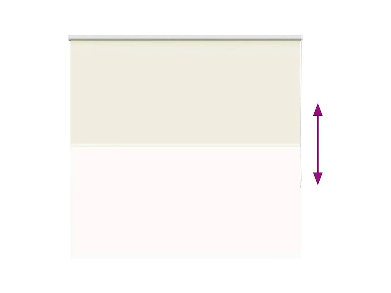 Store enrouleur occultant blanc cassé 155x150 cm largeur tissu