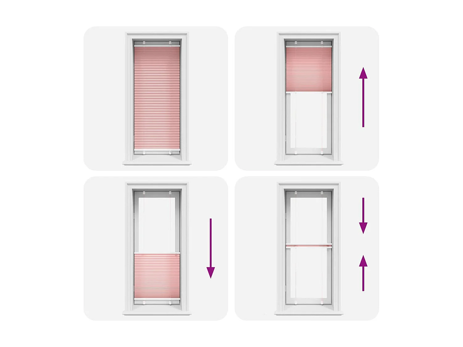 Store plissé rose 60x100 cm largeur du tissu 59,4 cm polyester