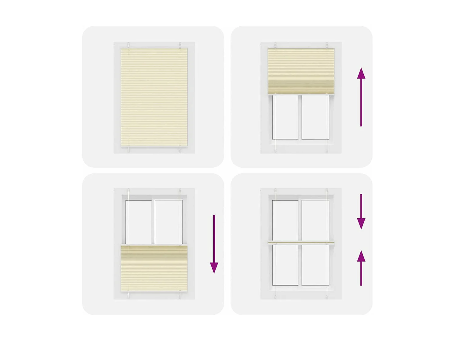 Store plissé crème 100x100 cm largeur du tissu 99,4cm polyester