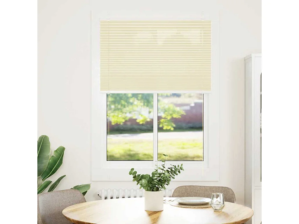 Plissé rolgordijn 100x100 cm stofbreedte 99,4cm polyester crème