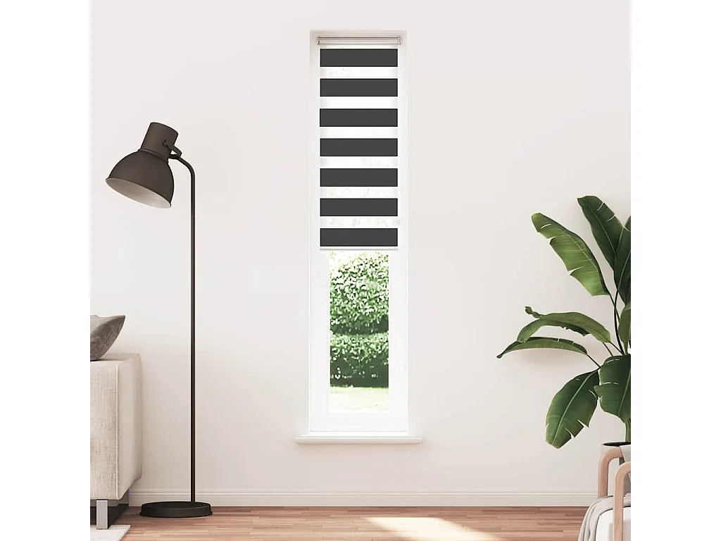 Store zèbre noir 45x200 cm largeur du tissu 40,9 cm polyester