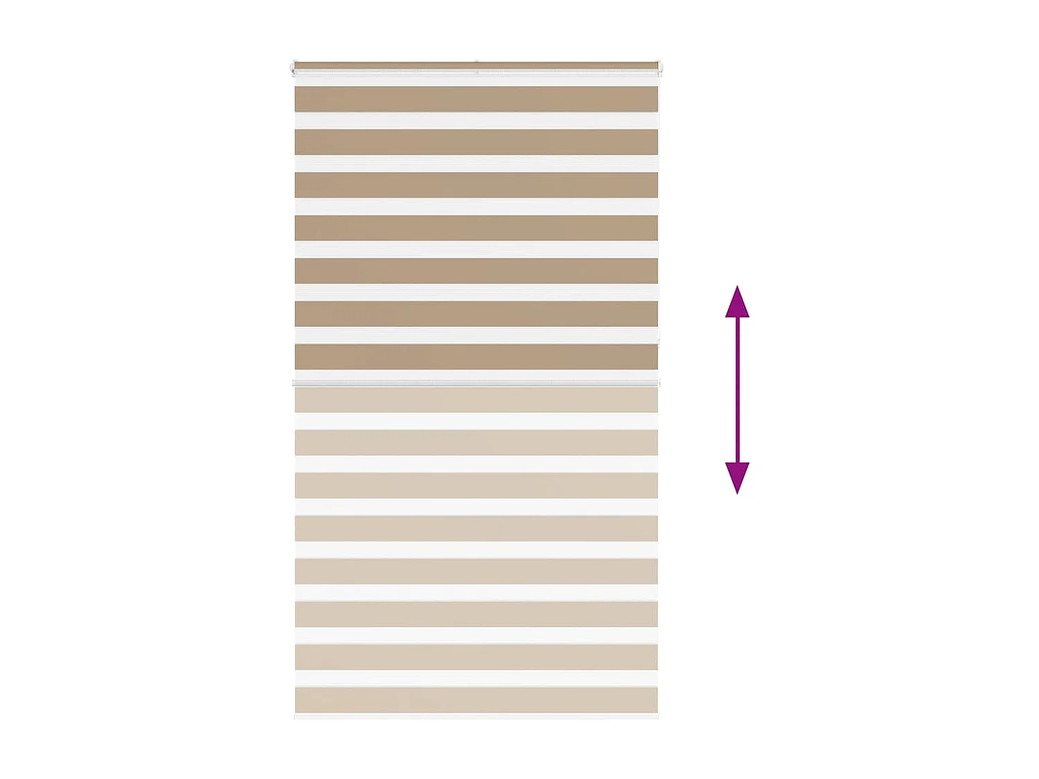 Zebra Blind 130x230 cm stofbreedte 125,9 cm polyester zandbruin