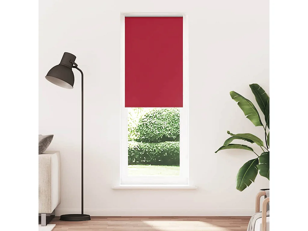 Store enrouleur occultant rouge largeur du tissu 70,7 cm