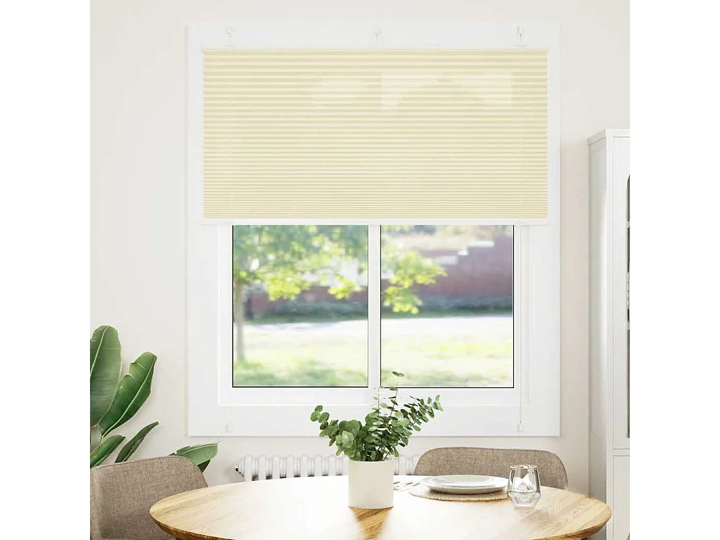 Store plissé crème 120x100cm largeur du tissu 119,4cm polyester