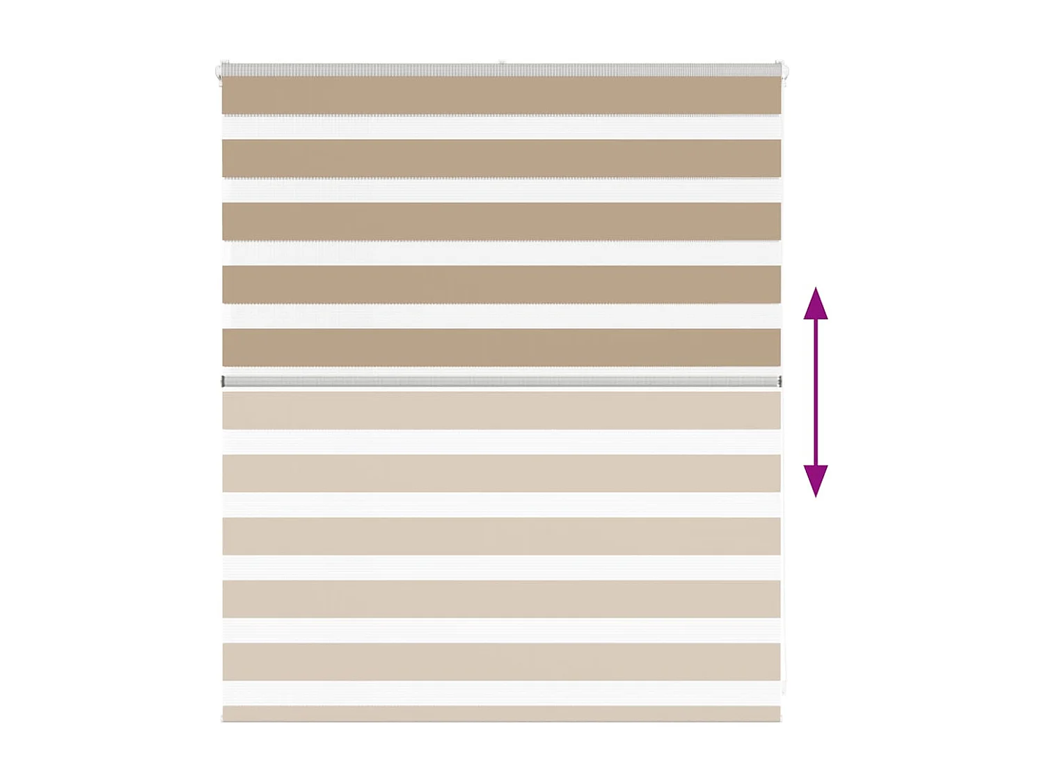 Zebra Blind 120x100 cm stofbreedte 115,9 cm polyester zandbruin